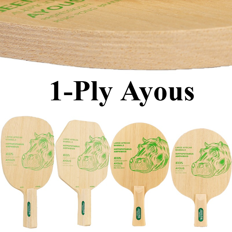 Table Tennis Blades - JEELS Green Hippo 1 Ply Ayous