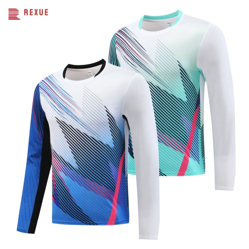 Table Tennis Jersey - Long Sleeve Badminton Shirt Unisex Table